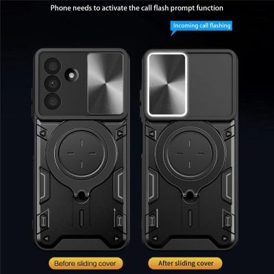 5. Samsung Galaxy A17 4G / A17 5G / A18 / A26 Case with Stand and Sliding Lens Cover - Black