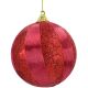 3. SHATTER-RESISTANT PLASTIC BAUBLES 10 CM RED 4 PCS STRIPES MICA