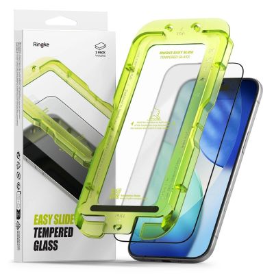 Ringke Easy Slide 2-pack tempered glass for iPhone 17 Air - black