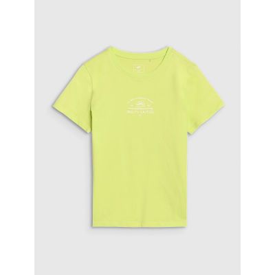 5. Girls' regular printed T-shirt 4F 4FJWSS25TTSHF1871-45S