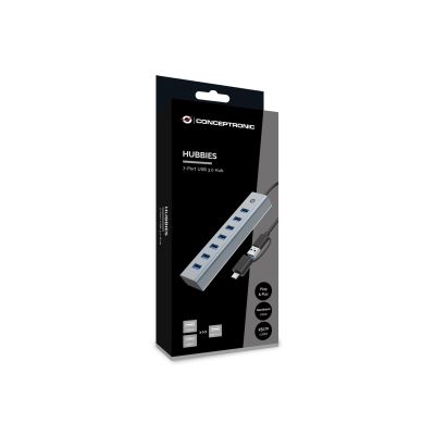 5. Conceptronic HUBBIES21G USB 3.2 Gen 1 (3.1 Gen 1) Type-A Hubs and Hubs 5000 Mbit/s Gray