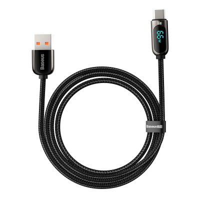 3. Baseus Display Fast Charging Data USB-A / USB-C 66W 1 m cable - black
