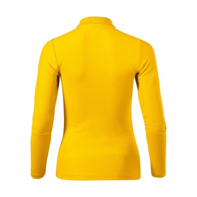 4. Women's Pique Polo LS Polo Shirt (Yellow)