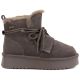 2. Women's brown suede leather platform ankle boots Big Star UU274314