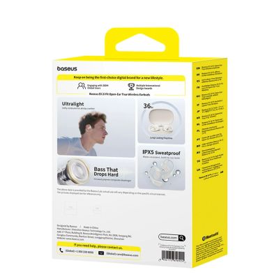 6. OWS Baseus Eli 2i Fit Headphones with Ear Hooks - White