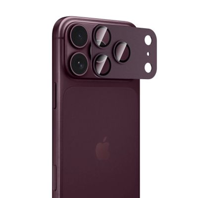 2. Tech-Protect Camfull Fit+ Tempered Glass Camera Screen Protector for iPhone 18 Pro Max - Burgundy