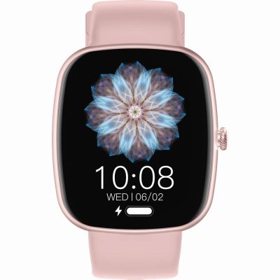 2. GRAVITY GT18-1 Women's Smartwatch Pink Silicone Strap + Black Strap
