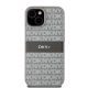 3. DKNY Leather Mono Stripe & Metal Logo case for iPhone 15 / 14 / 13 - beige