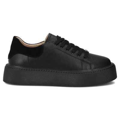 2. Women's leather platform sneakers, black, Filippo DP6119