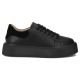2. Women's leather platform sneakers, black, Filippo DP6119