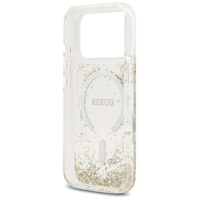 7. Guess Resin Bottom Glitter MagSafe Case for iPhone 17 Pro - Gold