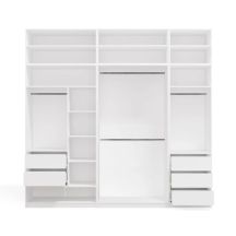 OPENO Modular Wardrobe SET 260/250 WHITE with Drawers, Rails and Shelves – Large, for the Bedroom