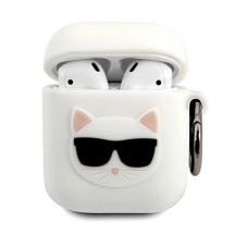 Karl Lagerfeld Silicone Choupette Case for AirPods 1/2 Cover - White