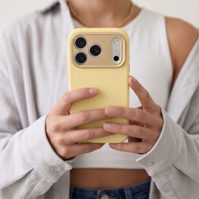 8. Tech-Protect Uniq MagSafe CC Case for iPhone 18 Pro Max / 17 Pro Max - Yellow
