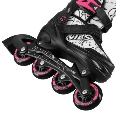 8. NH10907 4in1 ROLLER SKATES WITH EXTENDED HOCKEY BLADES TINTS PINK SIZE L (39-42) NILS EXTREME