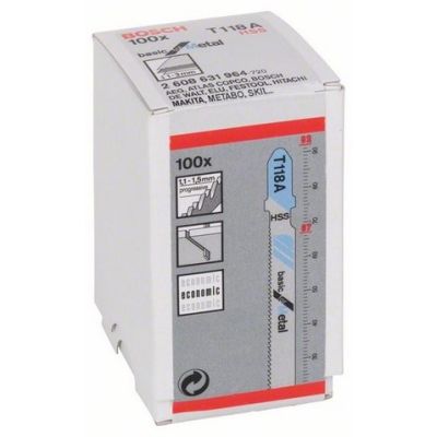 2. Bosch 2 608 631 964 jigsaw, jigsaw blade and circular saw blade Jigsaw blade High Speed Steel (HHS) 100 pcs.