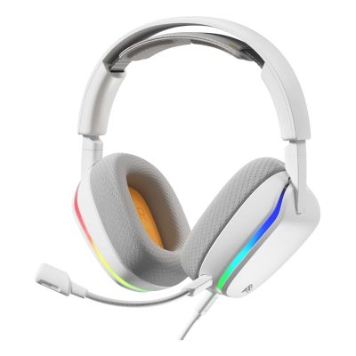 14. Glorious Gaming Glorious GHS Eternal RGB – RGB Stereo Gaming Headphones for PC, PS5, PS4, Switch – Custom-Tuned Drivers, Detachable Microphone, USB-C – Durable, 24/7 Comfort – White