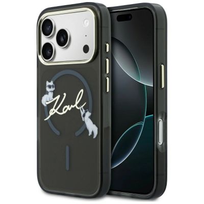 Karl Lagerfeld Script Logo MagSafe Case for iPhone 18 Pro Max / 17 Pro Max - Black