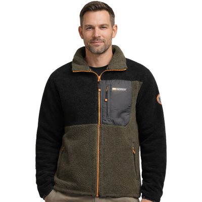 Men’s Fleece Jacket Geographical Norway TARLEY BLACK DB MEN 0124 (WZ8068H/GN-BLACK)