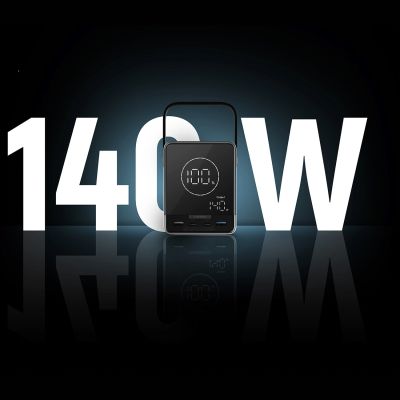 8. Cuktech Powerbank 300W 40000mAh with Wireless Charging 2x USB-C + 2x USB-A - Black