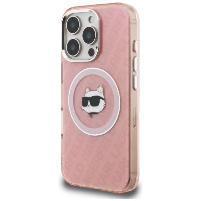 2. Karl Lagerfeld IML Choupette Head Logo MagSafe Case for iPhone 16 Pro - Pink