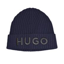 Hugo Boss woolen navy blue winter beanie hat - 50495778-410
