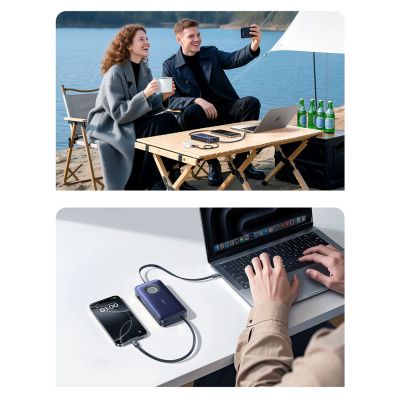 19. Baseus EnerCore CR11 20000mAh 100W Power Bank with Retractable USB-C Cable - Black