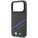 6. BMW M Quadrille Kevlar Print Tricolor Lines & Metal Logo MagSafe Case for iPhone 18 Pro Max / 17 Pro Max - Dark Gray