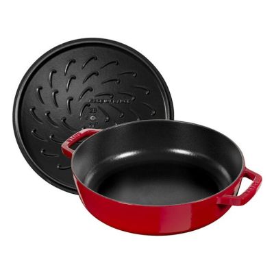 3. Deep Braising Pan with Lid Staub – 24 cm, Red