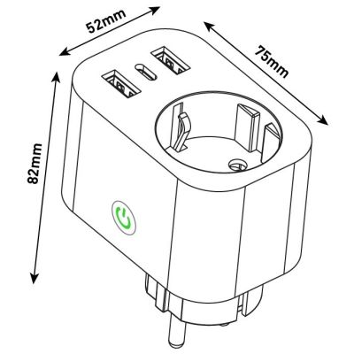 2. Entac ES-SSAUSB-WIBLE Power Plug Adapter White