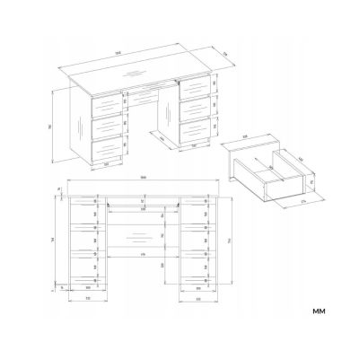 12. KUBA DESK SET + WHITE EXTENSION