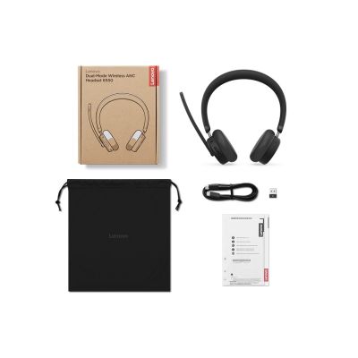 8. Lenovo ANC Headset 6550 Headset Wireless Headband Office/Call Center USB Type-C Bluetooth Black