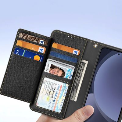 8. Dux Ducis Lawa Leather Case for Samsung Galaxy S25+ with Detachable Magnetic Wallet - Black