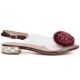 3. Women’s Transparent Embellished Sandals, Burgundy D&A MR62-9072