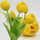 19. BOUQUET OF 5 YELLOW PEONY TULIPS 39 CM LIFE-LIKE SPRING DECORATION