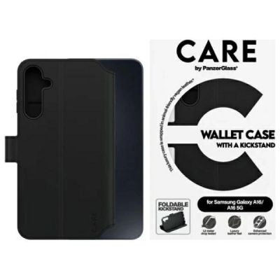 3. CARE by PanzerGlass Feature Kickstand Wallet Case for Samsung Galaxy A16 / A16 5G - Black