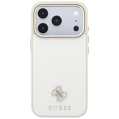 3. Guess Saffiano Small 4G & Classic Logo MagSafe case for iPhone 17 Pro Max / 18 Pro Max - beige
