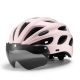 2. Rockbros Bike Helmet with Visor, Detachable UV Goggles, Detachable Visor, Unisex - Pink