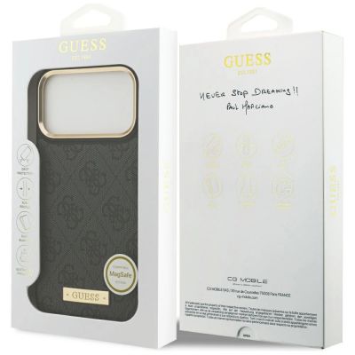 8. Guess 4G Logo Plate MagSafe Case for iPhone 17 Pro Max - Black