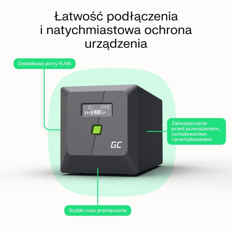 4. GREEN CELL UPS POWERPROOF 600W/1000VA MODIFIED SINUSOID
