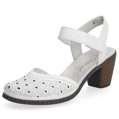 23. Rieker W RKR650 comfortable leather sandals white