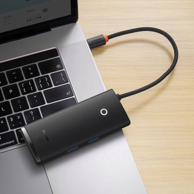 8. Baseus Lite Series multifunctional HUB USB Type C - 2 x USB 3.0 / USB Type C PD / HDMI 1,4 / SD / TF black (WKQX050101)