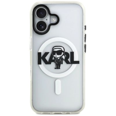 3. Karl Lagerfeld IML Karl Sketch Logo MagSafe Case for iPhone 17 - Transparent