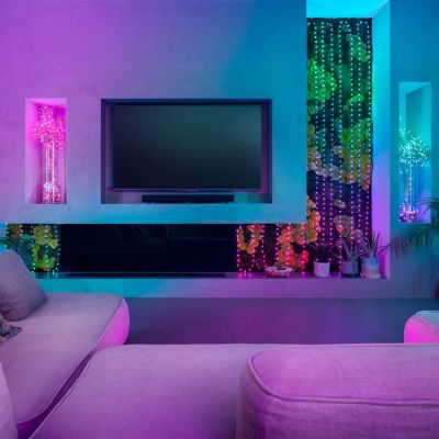6. Twinkly Candies – 100 RGB LED Pearl Lights, Green Cable, USB-C