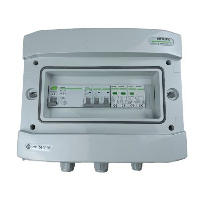 Hermetic IP65 EMITER AC connection switchboard with AC surge arrester Noark type 1+2, 20A 3-F RCD type A 40A/300mA