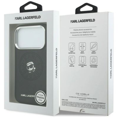 8. Karl Lagerfeld Point & Karl Sketch MagSafe Case for iPhone 17 Pro Max - Black
