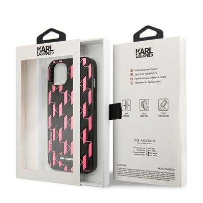 8. Karl Lagerfeld KLHCP13SMNMP1P iPhone 13 mini 5,4 "hardcase pink / pink Monogram Plaque