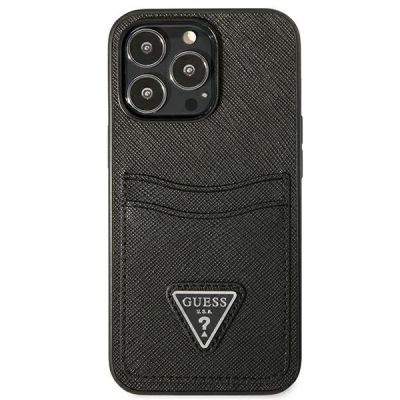 3. Guess Saffiano Triangle Logo Cardslot Case for iPhone 13 / 13 Pro - Black