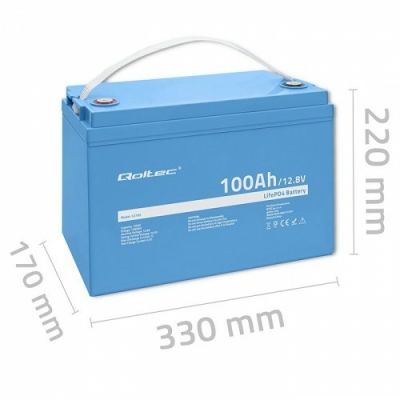 7. Qoltec 53705 Lithium Iron Phosphate (LiFePO4) Car Battery 100 Ah 12.8 V 100 A Car