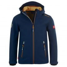 TrollKids Kids Trollfjord Jacket mystic blue/golden yellow softshell navy blue (161-146)